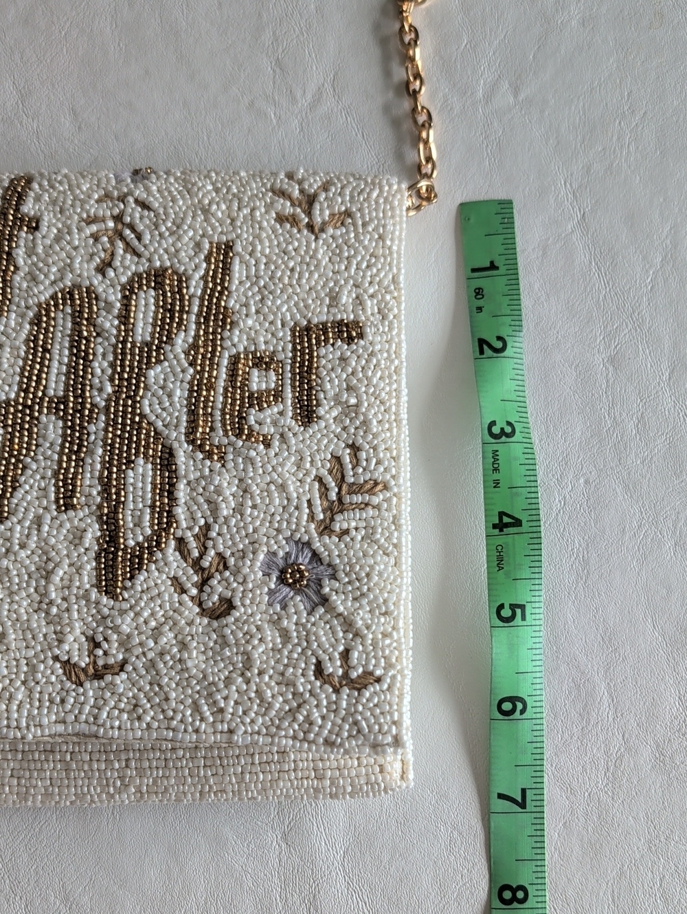 'Happily Ever After' All-over Beaded Floral Bridal Hand Bag Crossbody - Picture 6 of 8